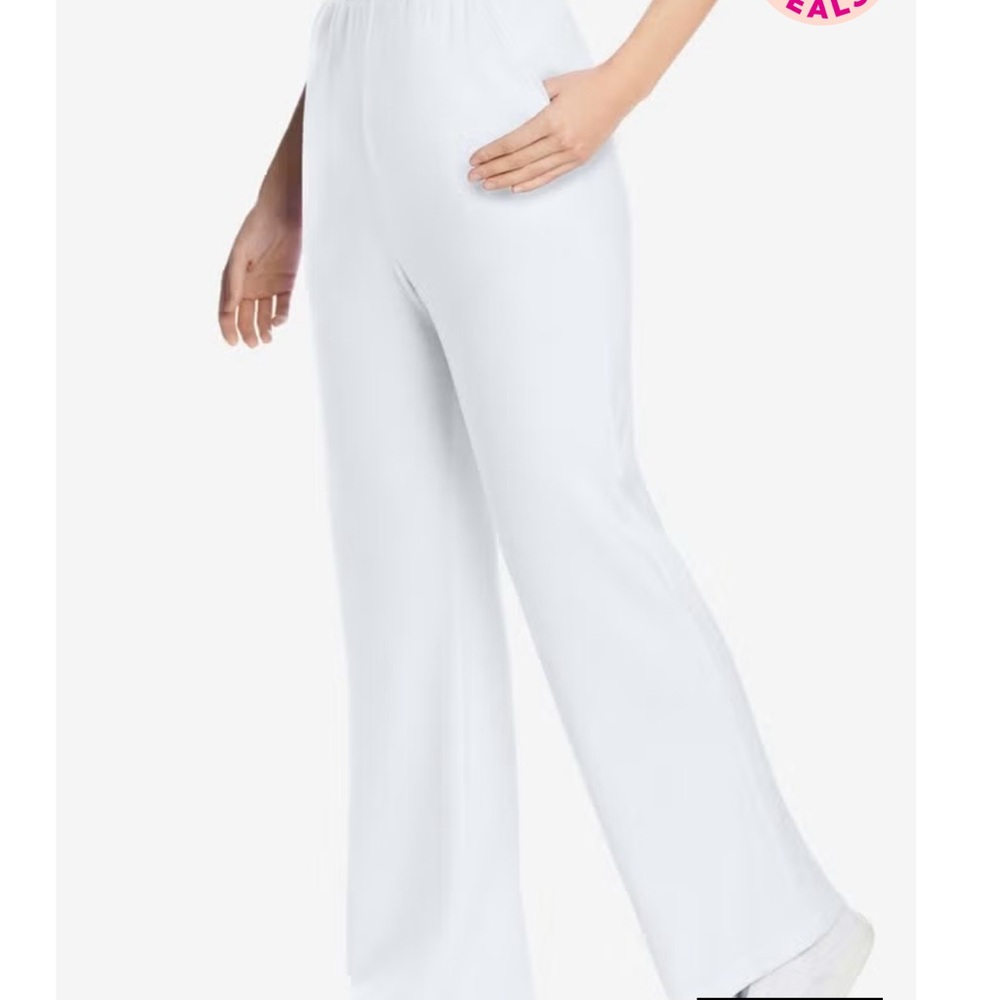 Woman Within White Wide Leg Pants
